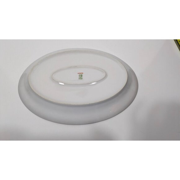 Noritake Lafayette Oval Platter White Beige Black Trim Japan - Picture 16 of 16